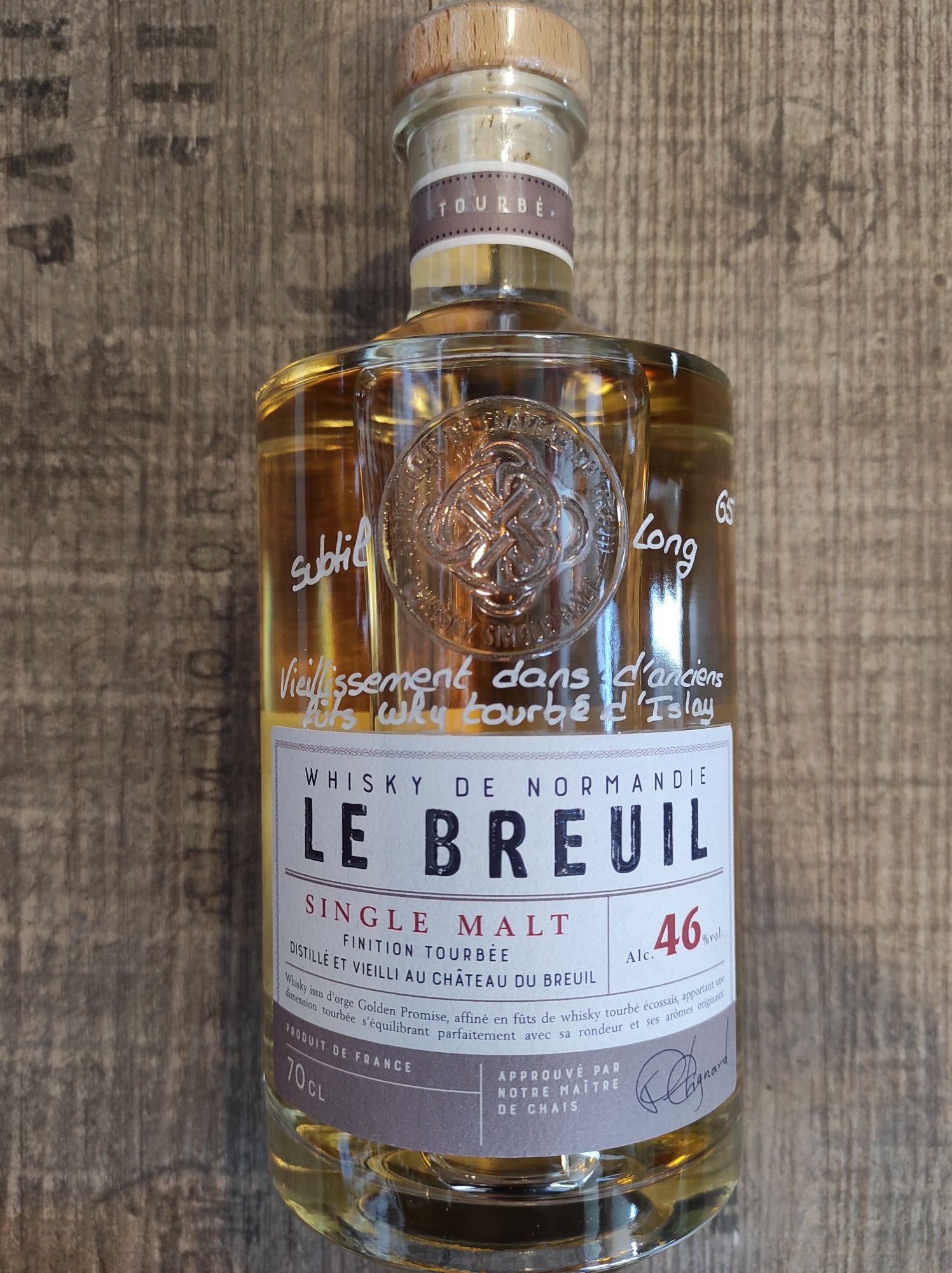 Whisky Le Breuil Tourbé Single Malt, 70cl 46°
